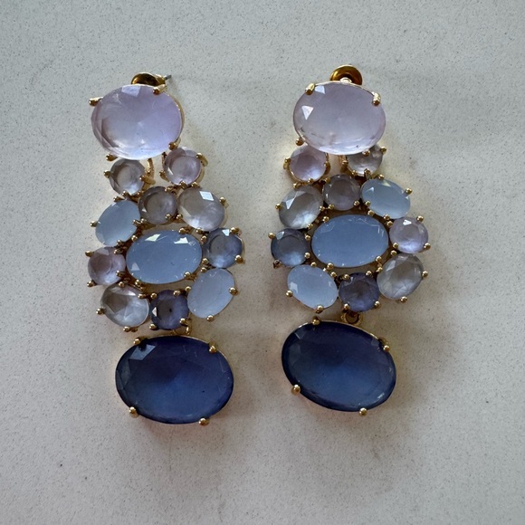 J. Crew Jewelry - J Crew Elegant Blue and Purple Dangle Earrings *New